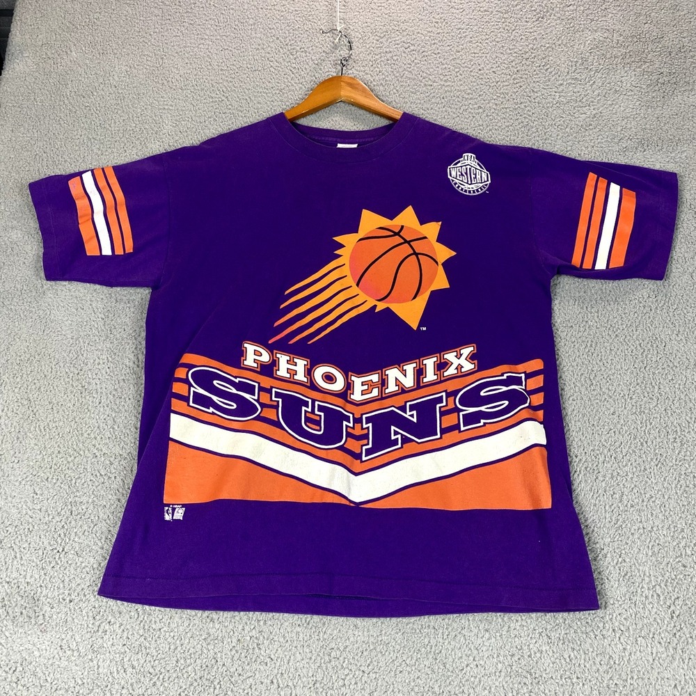 Vtg Phoenix Suns T Shirt Size XL Purple Salem Tee USA Made 90s Single Stitch NBA